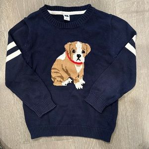 Navy bulldog sweater